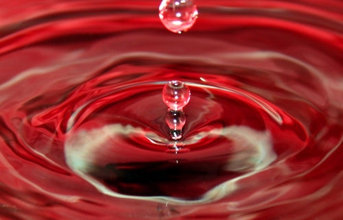 Water droplet red