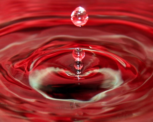 Water droplet red