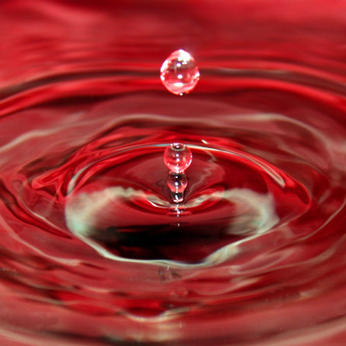 Water droplet red